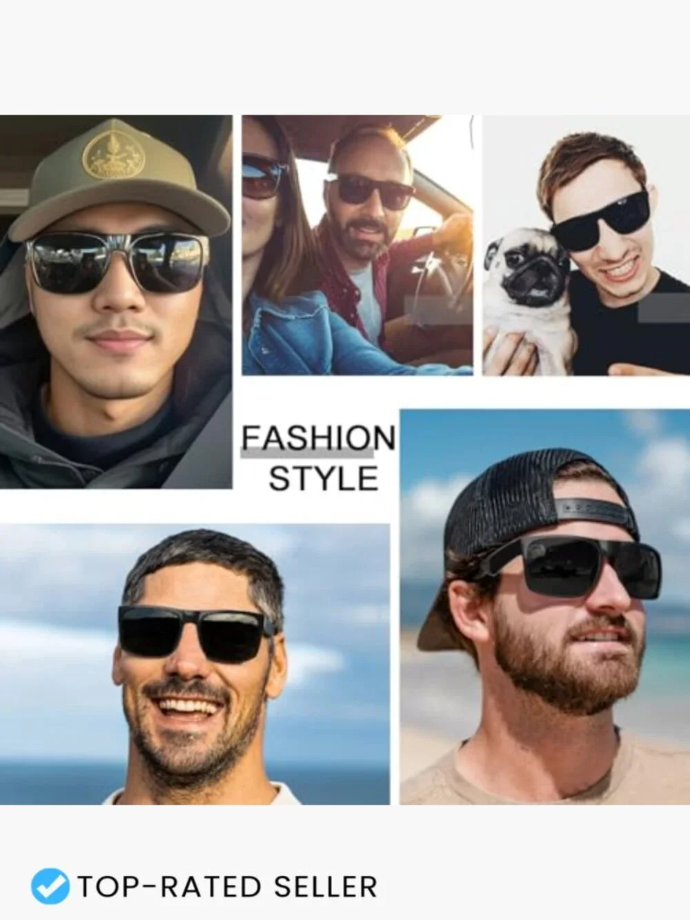 XL Wide Square Sunglasses Oversized Frame Ultra Dark Lens Men Accessories